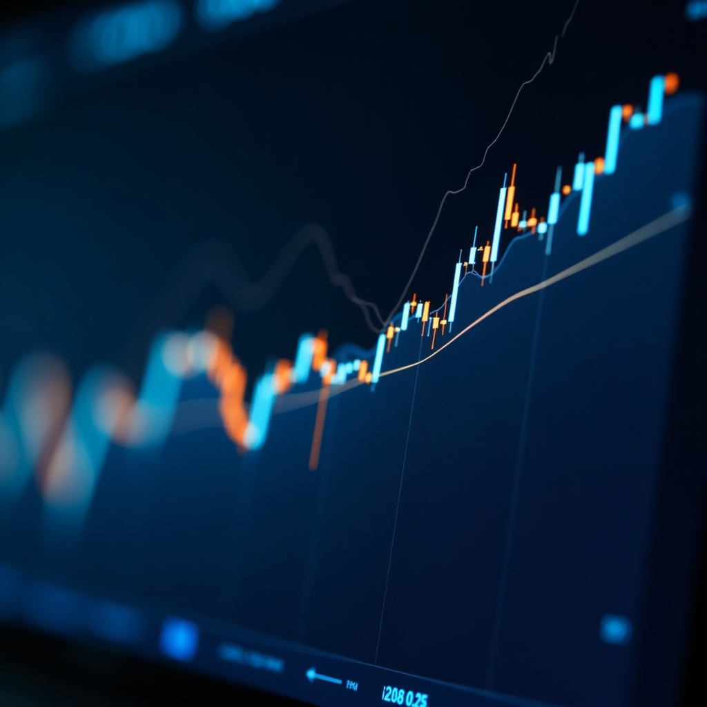 Gráfico económico profesional que muestra tendencias del mercado